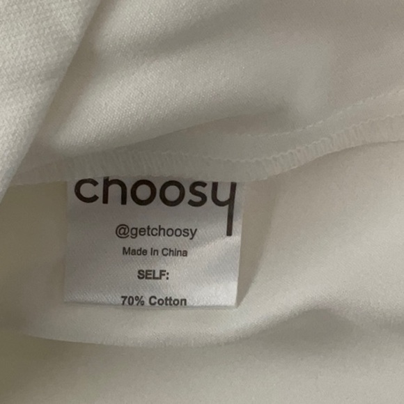 Choosy Off White V-neck Button Elastic Cuff Puff Sleeve Blouse Size Medium - Picture 8 of 9